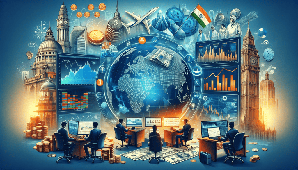 A sophisticated and informative image representing an article about the best forex brokers in India for 2024.